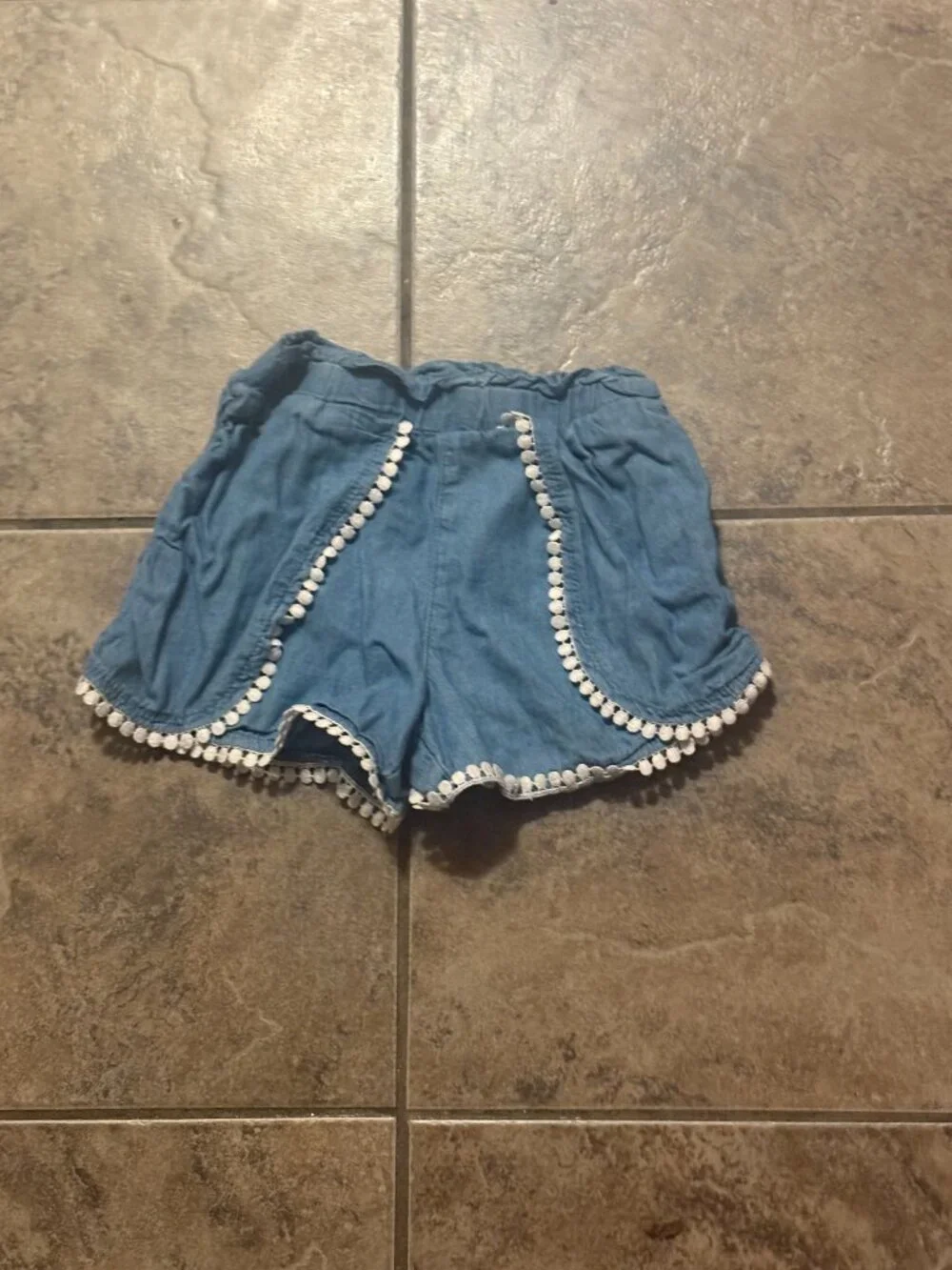 Garanimals Girls Denim Shorts with Pom Pom Trim